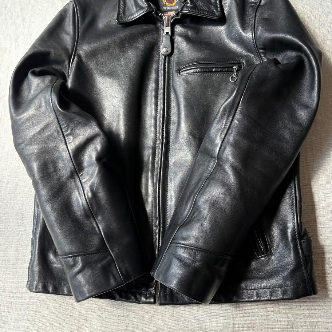 美品 Schott ショット7209 ブラック レザートラッカージャケット 36