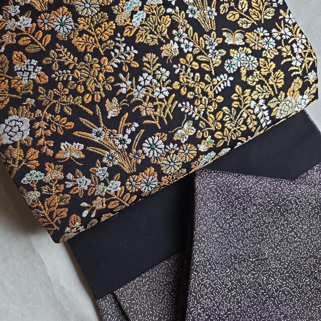 【訳有】細かな模様を楽しむ　チャコールグレーのお召