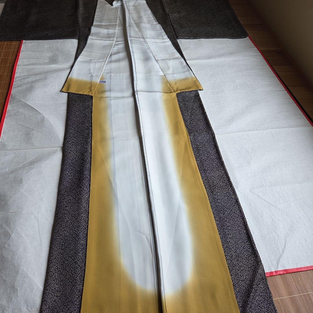 【訳有】細かな模様を楽しむ　チャコールグレーのお召