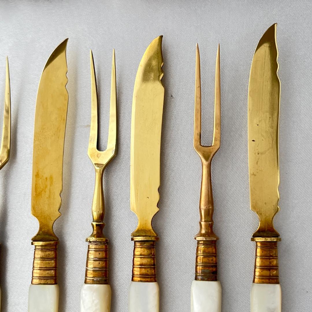 【仏蘭西】【白蝶貝】パストリーセット フォーク / ナイフ 12本