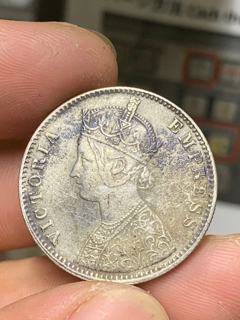 1901 年 エンプレス・ヴィクトリア 1ルピー 銀貨 古銭 銀貨