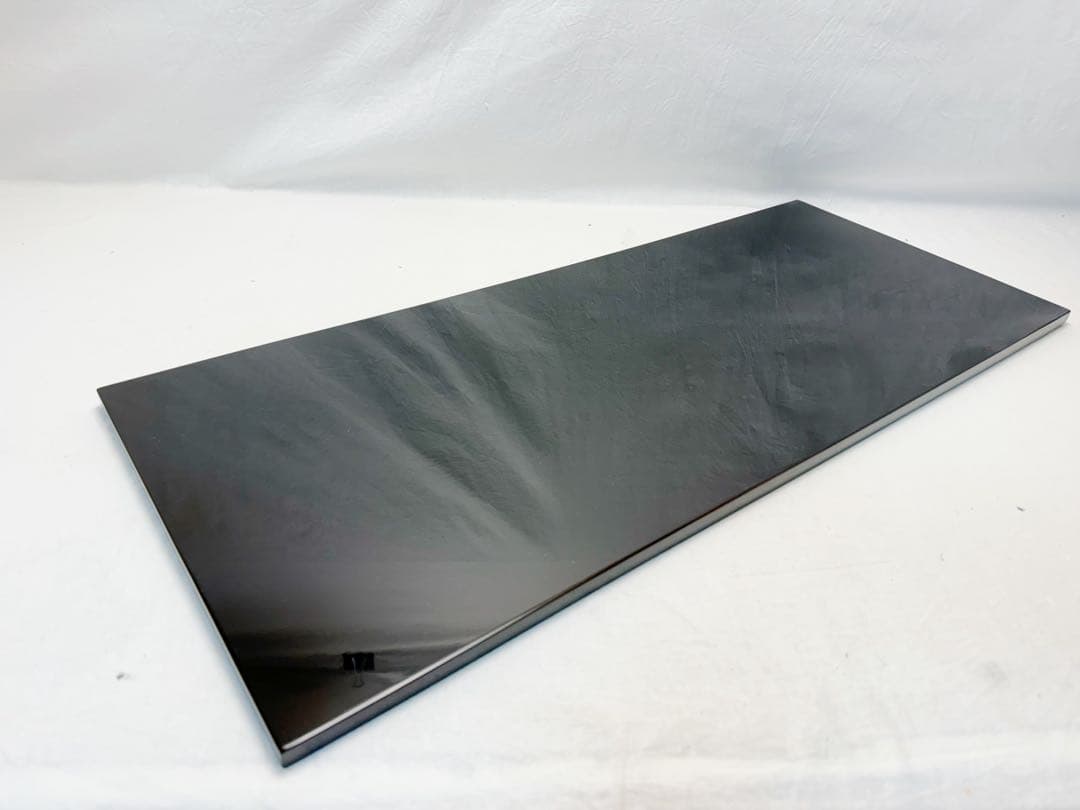 未使用 茶道具 塗師 静峰作 輪島塗 黒真塗 長板 壱双 共箱