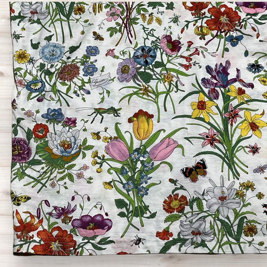 GUCCI フローラル柄 ポロシャツ ホワイト ヴィンテージ S