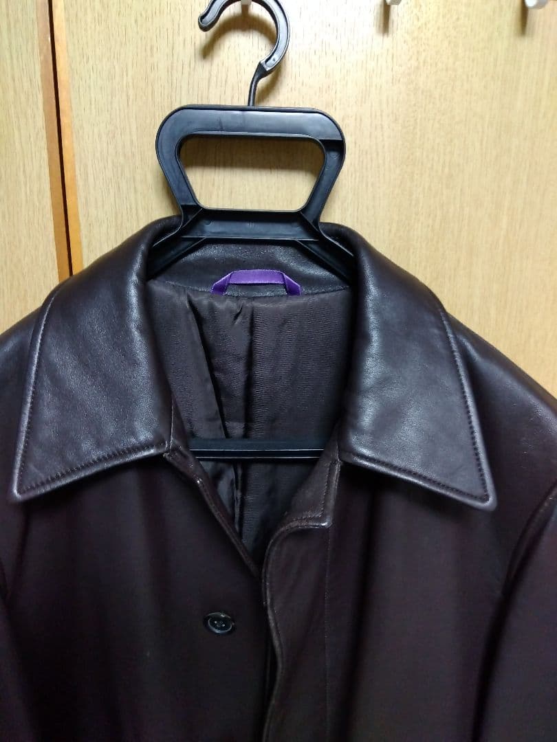 Paul Smith ラムレザー コート 中綿入り ステンカラーMブラウン美品。