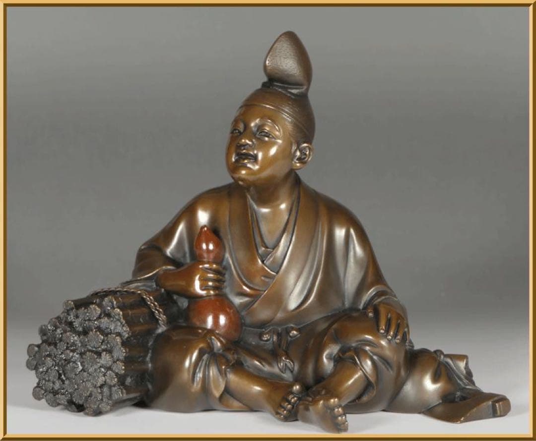 AKIKO　　銅器置物 養老乃瀧伝説 養老の滝