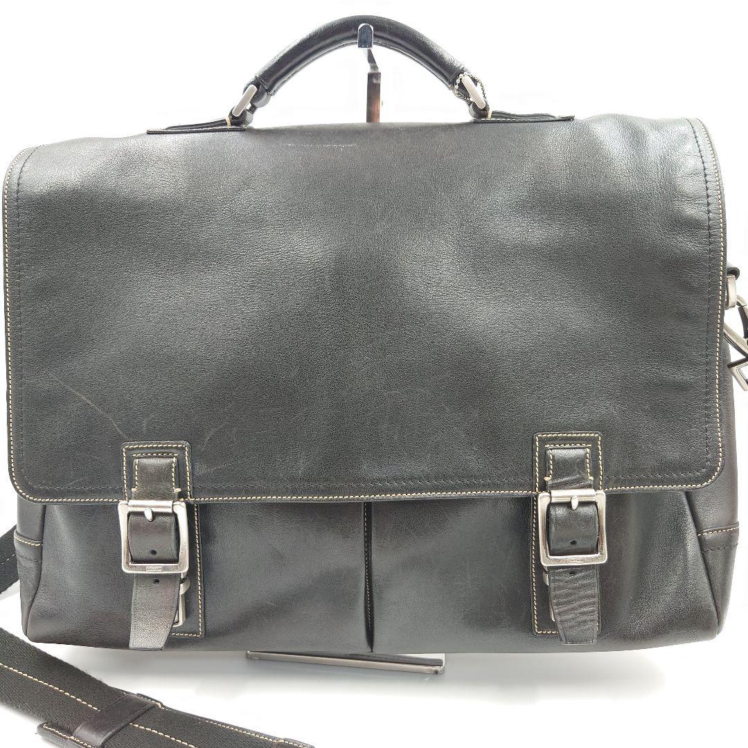 COACH オールドコーチ ビジネスバッグ 2way レザー 黒 トンプソン
