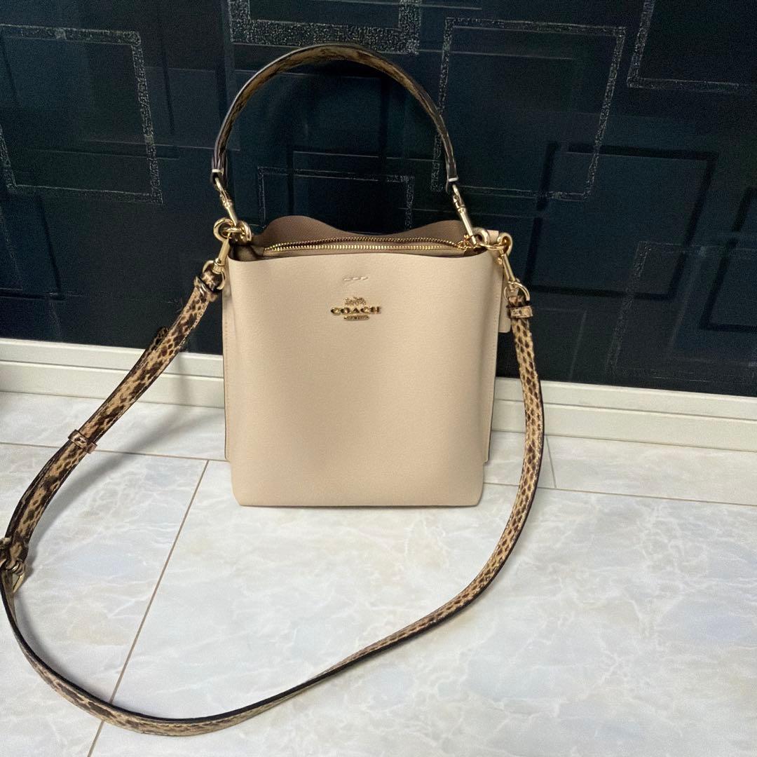 コーチcoach♡バケツバッグ2way パイソン　スモールタウンバケット