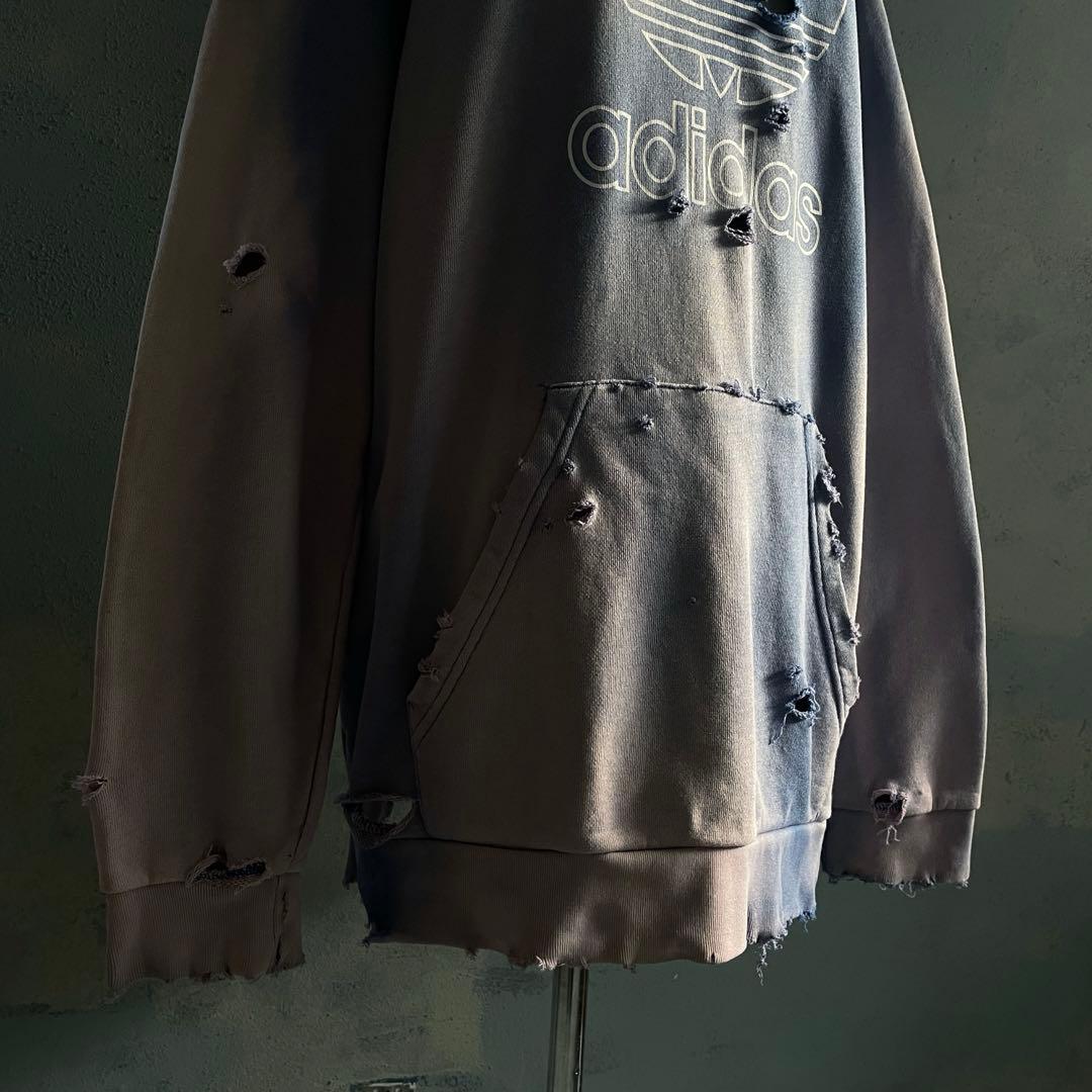 y2k“broken”超フェード“ターコイズ”2XO“boro hoodie