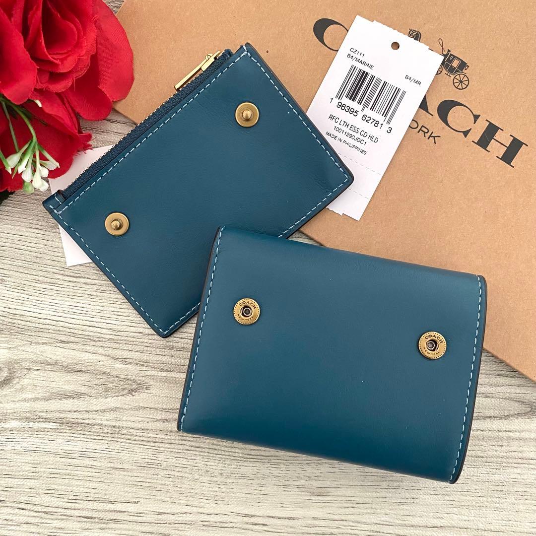 【正規品　新品】COACH コーチ　折り財布 グリーン　三つ折り財布