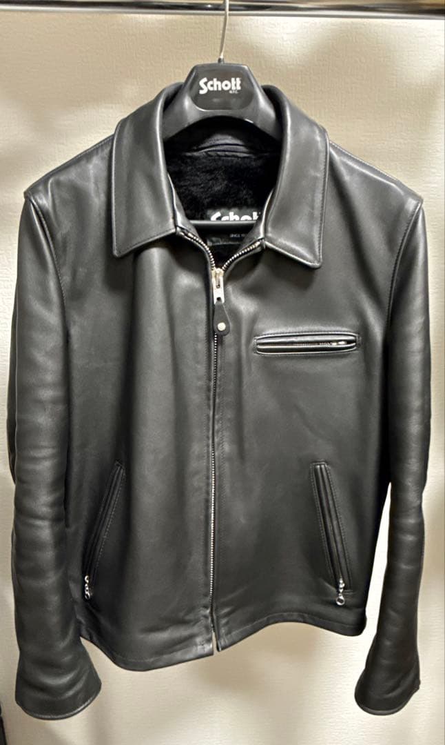 Schott 643 シングルライダース ブラック 44