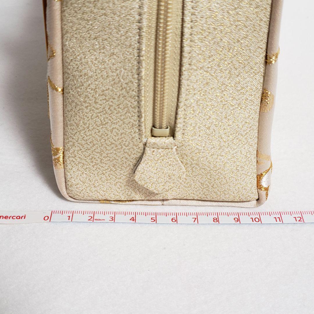 (3101)新品 正絹 利休バッグ 日本製 西陣織 帯地 和装用 あおりバッグ