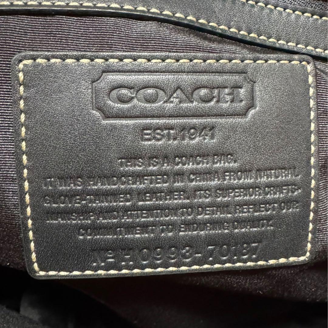 COACH コーチ 2way ブラック レザー ビジネスバッグ 肩掛け斜め掛け