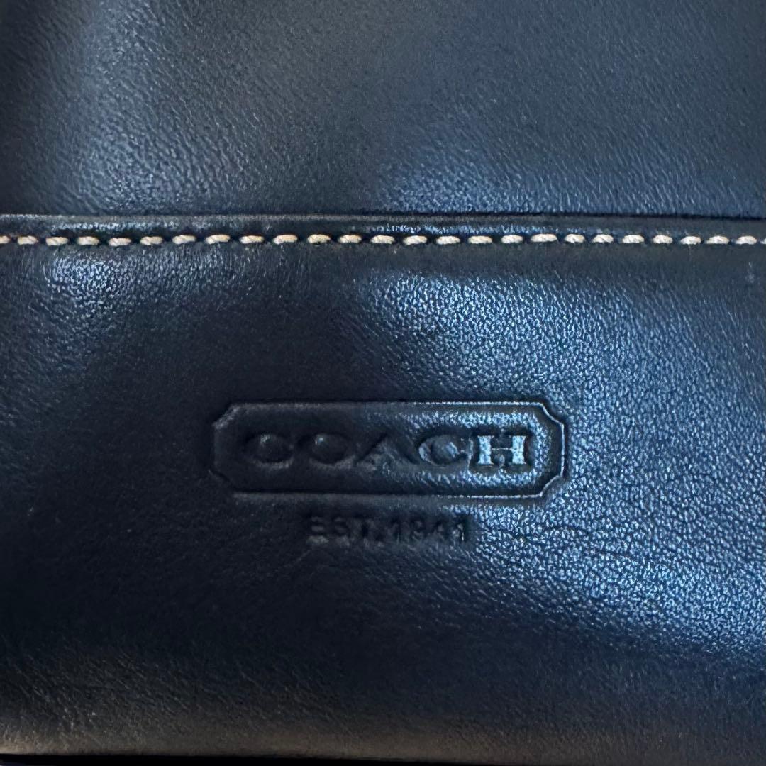 COACH コーチ 2way ブラック レザー ビジネスバッグ 肩掛け斜め掛け