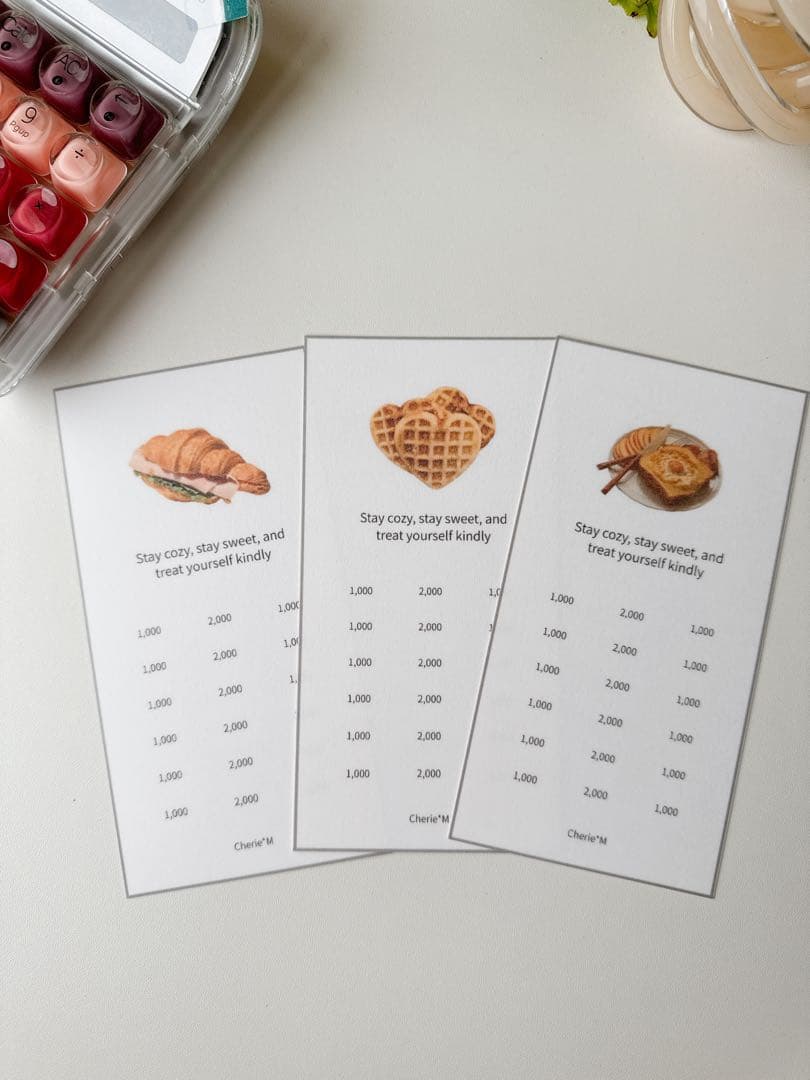 A6 サイズ bread lunch② checksheet 3枚 1100円