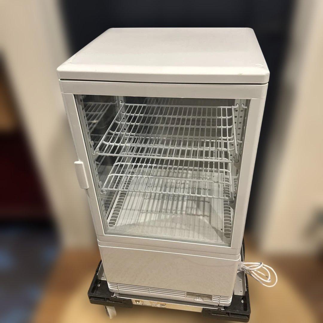 テンポス 4面ガラス冷蔵ショーケース 58L 白 TBSC4-058-WH