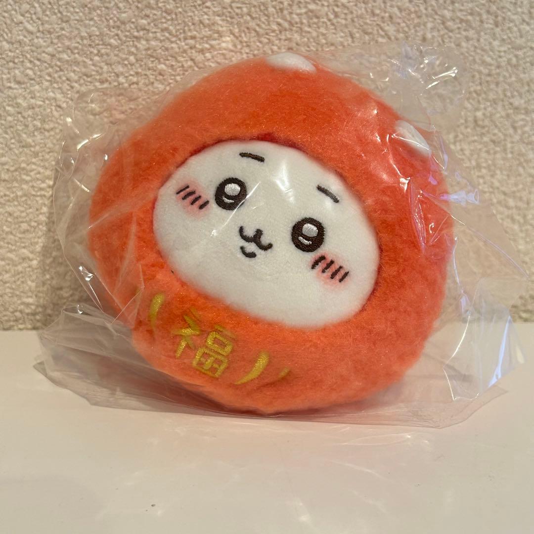 ちいかわ　ぬいぐるみ　招福　だるまになっちゃった　おかおバッチ　ミニカゴ