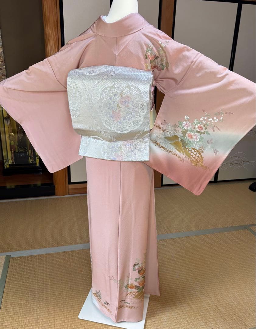 フォーマル4点フルセット 正絹訪問着　袋帯　帯締め帯揚げ