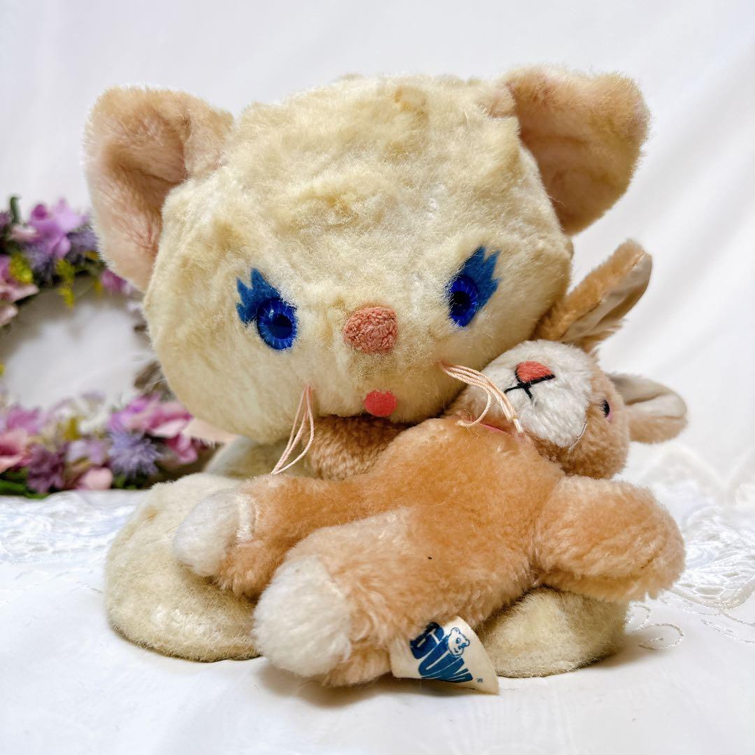 ❤️レア❤️アンティーク　白猫のぬいぐるみ　ニッカーボッカー　ビンテージ　ねこ