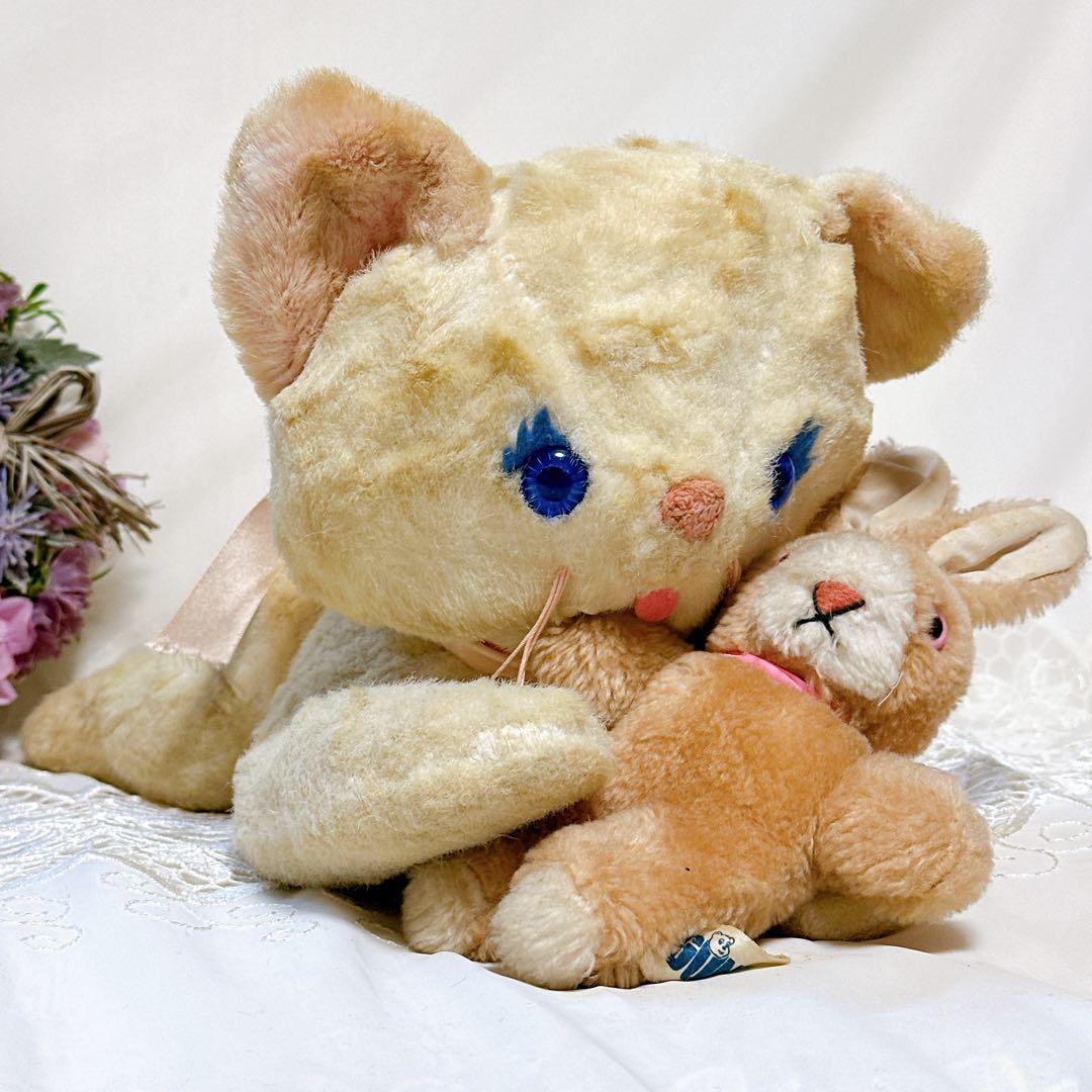 ❤️レア❤️アンティーク　白猫のぬいぐるみ　ニッカーボッカー　ビンテージ　ねこ