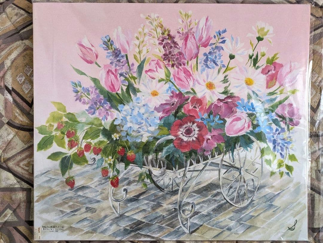 ★しゅんこう ちぎり絵製作キット(白い花車) 特大色紙１セット