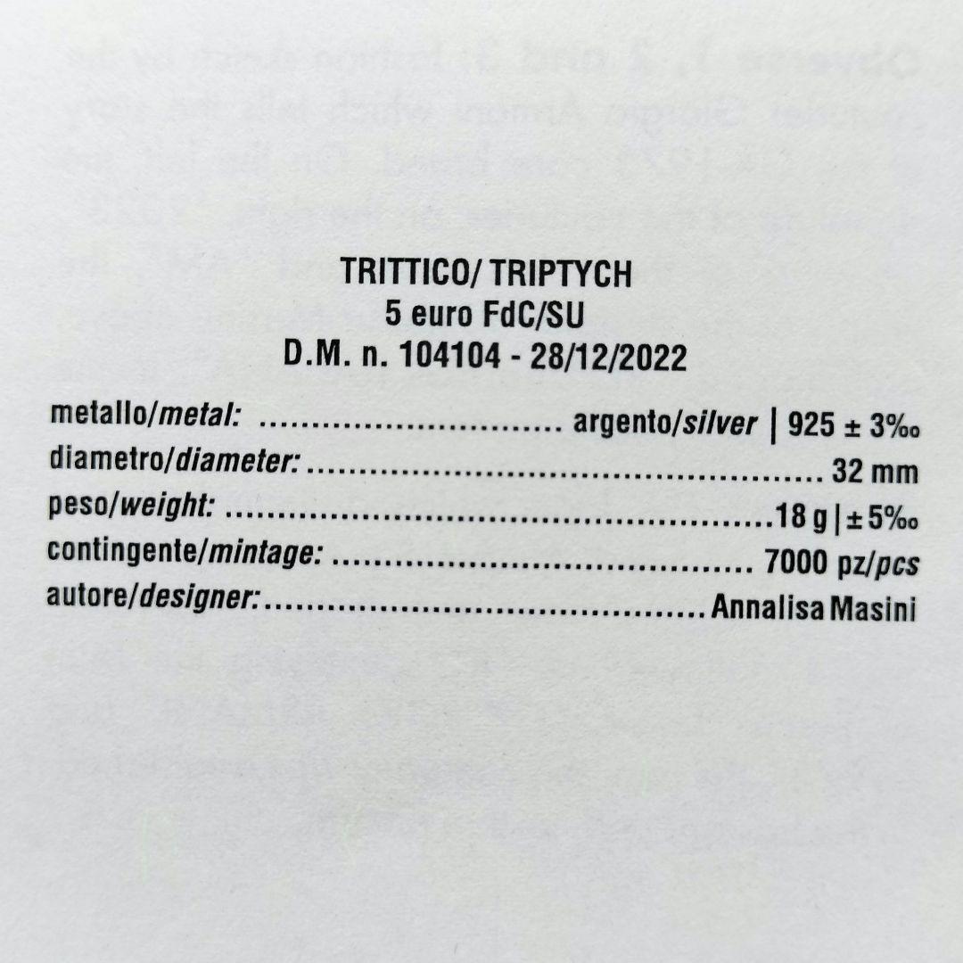 ジョルジオ・アルマーニ銀貨（5€3枚セット）イタリア2023年　超希少❗️