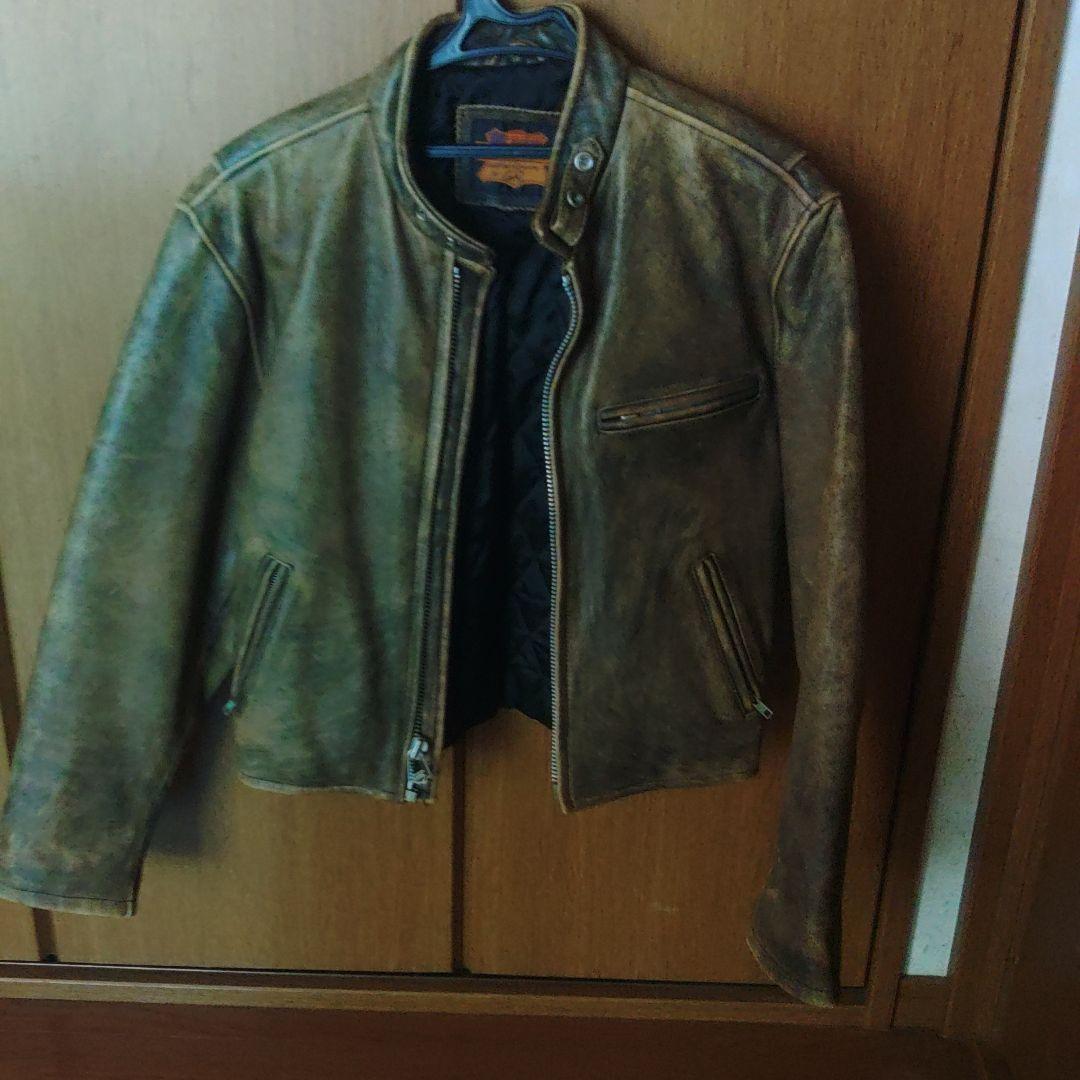 FREEDOM ヴィンテージレザーシングルライダースジャケット 38