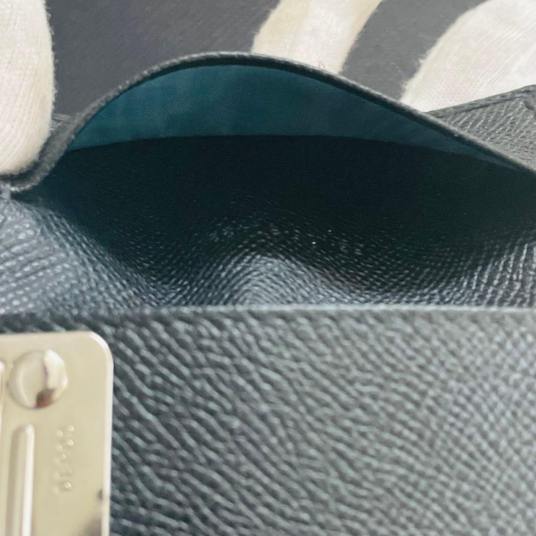 美品　ブルガリ　キーケース　ロゴクリップ　キーホルダー　レザー　黒