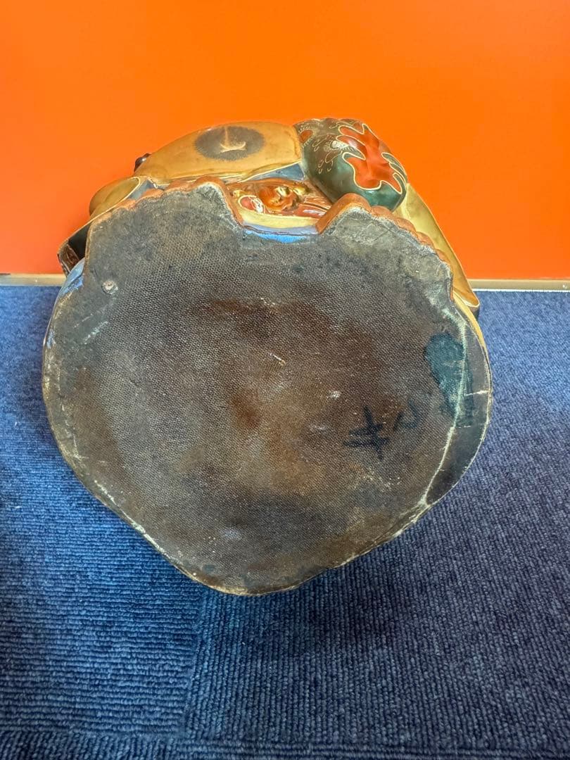 2039  九谷焼　布袋　縁起物 七福神 置物 神仏物 アンティーク 時代物