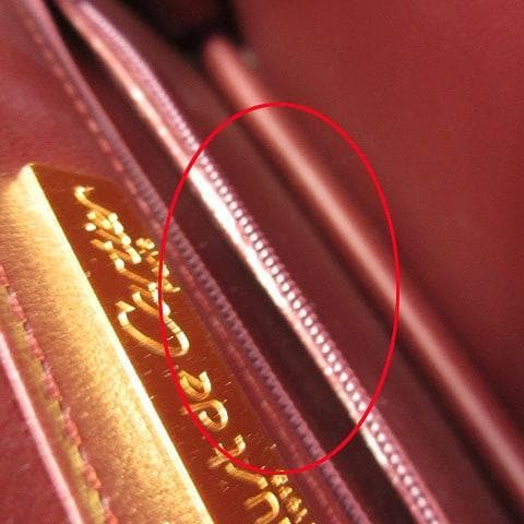 【正規品】カルティエ ヴィンテージ バッグ レザー×チェーン ボルドー 肩掛け可