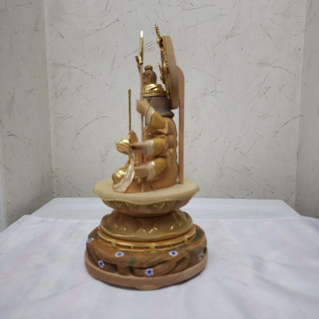 Ｂフライデー蔵出し特価淡彩色切りがね仏像◆ヒバ材 八臂弁才天(弁財天)3寸立◆