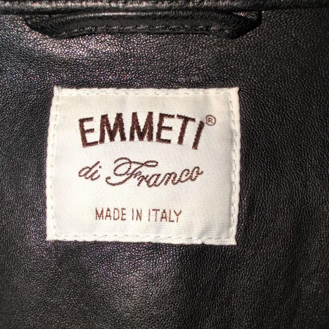 48サイズ EMMETI ラムレザー　シングル　ジャケット　黒　JURI