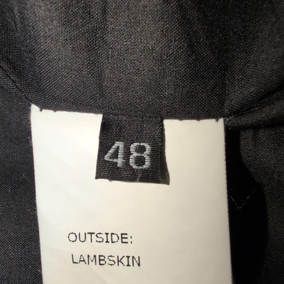 48サイズ EMMETI ラムレザー　シングル　ジャケット　黒　JURI