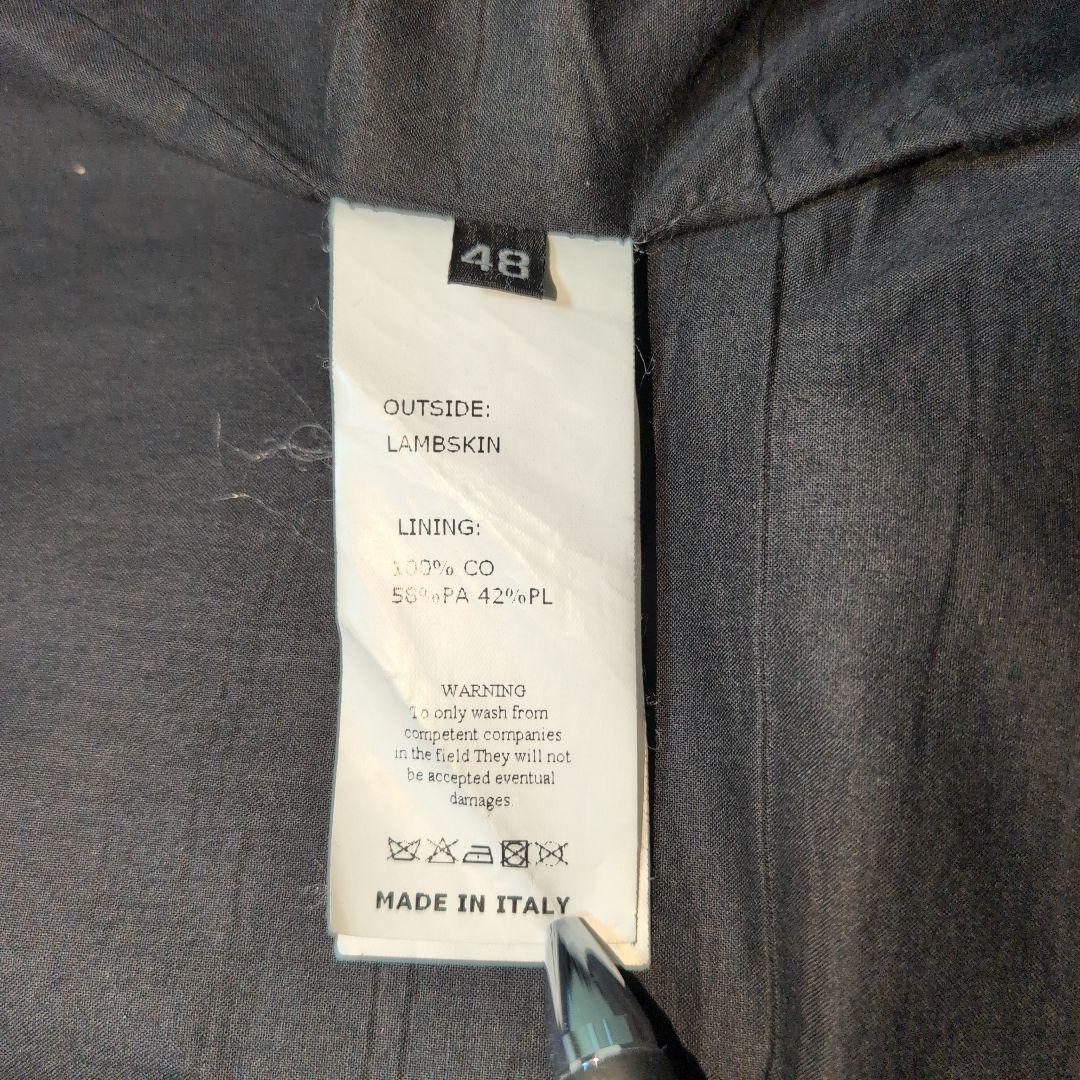 48サイズ EMMETI ラムレザー　シングル　ジャケット　黒　JURI