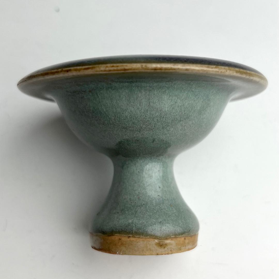 鈞窯天藍釉紫斑高足盃台 唐物 中国古玩 中国美術 A926