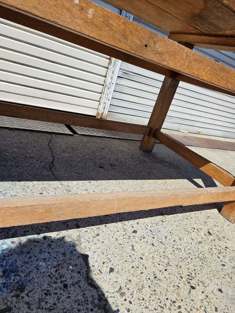 日本のアンティーク 木製の作業台 図工室 学校 ディスプレイ ワークテーブル