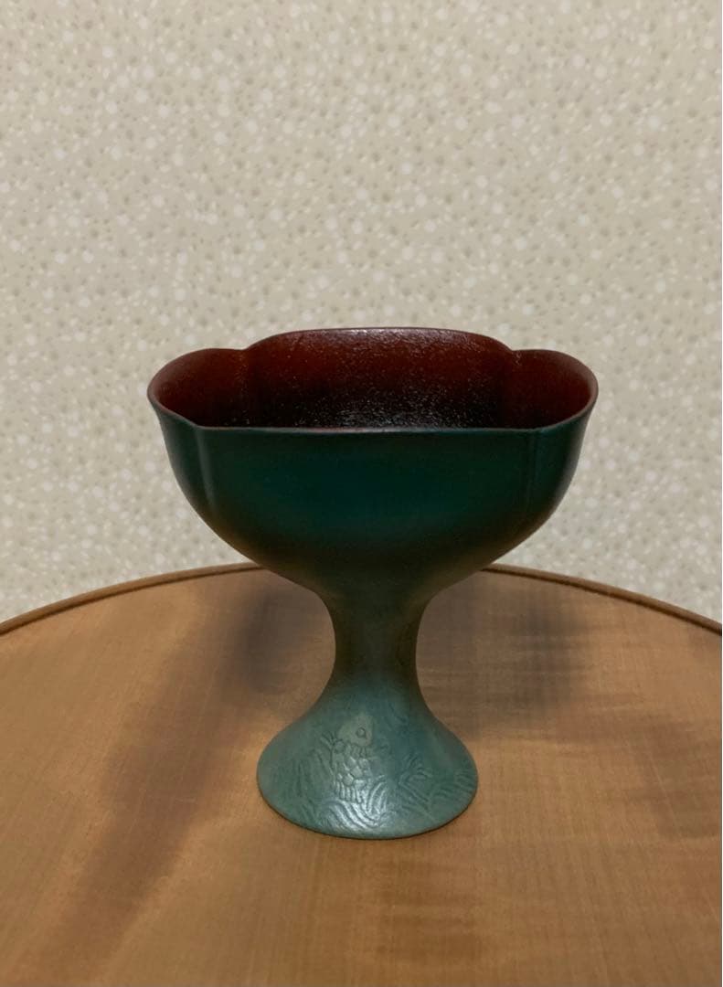 【秀作】酒器　しんたにひとみ 作　乾漆螺鈿秀句杯　\