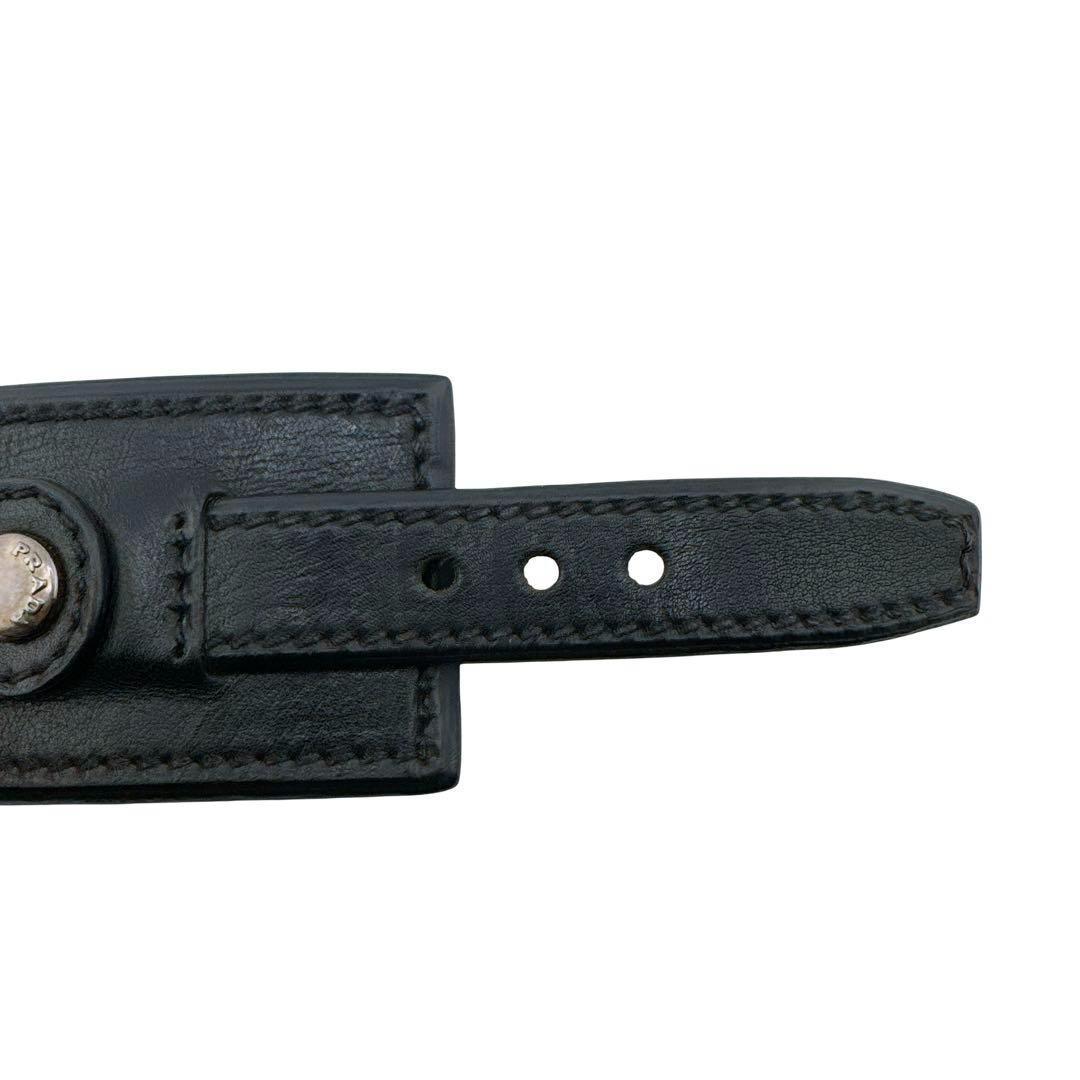 ★プラダ レザー 時計モチーフ ブレスレット バングル ブラック レザー★