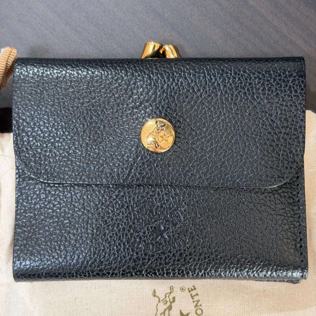 【新品未使用】イルビゾンテ 二つ折り がま口 財布 黒 ブラック