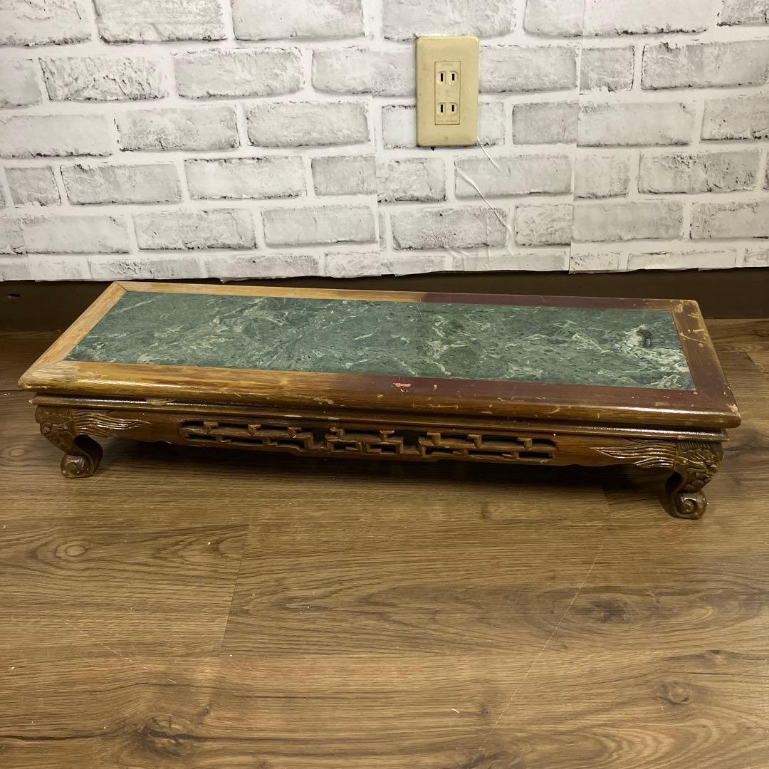 A-1 古道具 花台 飾り台 天然石 大理石 アンティーク 盆栽台 木彫り