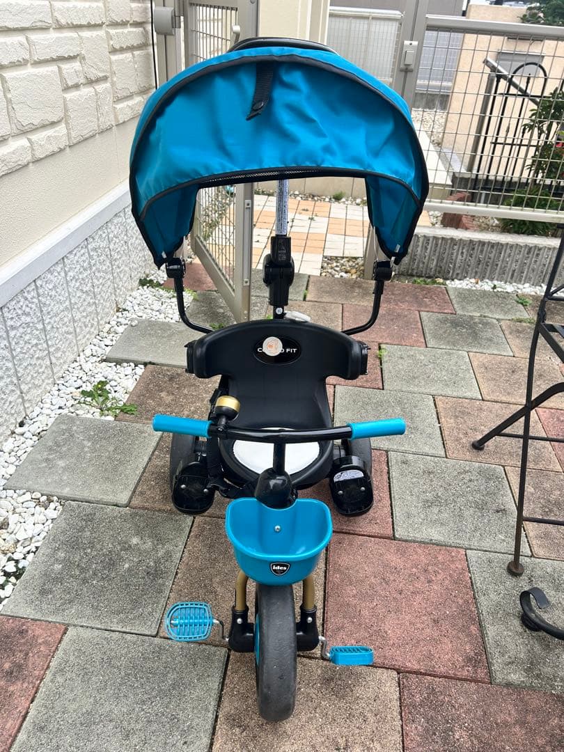 ides 三輪車 青色 前カゴ付き