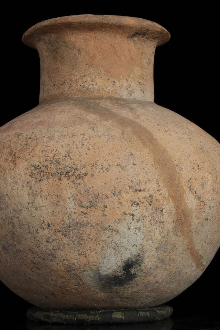 【希少・時代物】古代バンチェン発掘 彩文土器 タ イ古陶 高さ34cm 木箱付