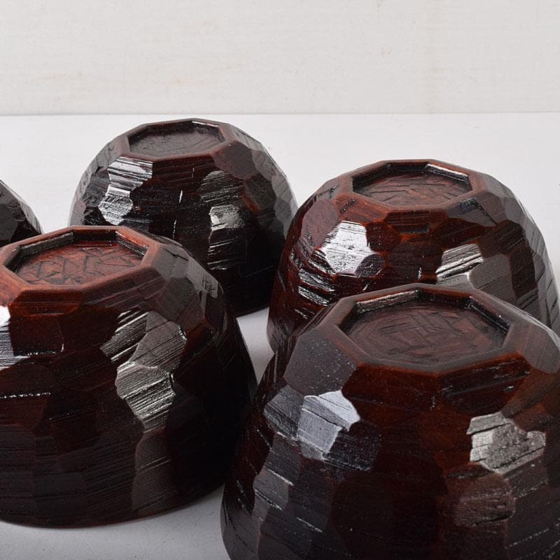 茶懐石道具　讃岐漆器　後藤塗　蓋付吸物碗　5客　共箱　N　7681C