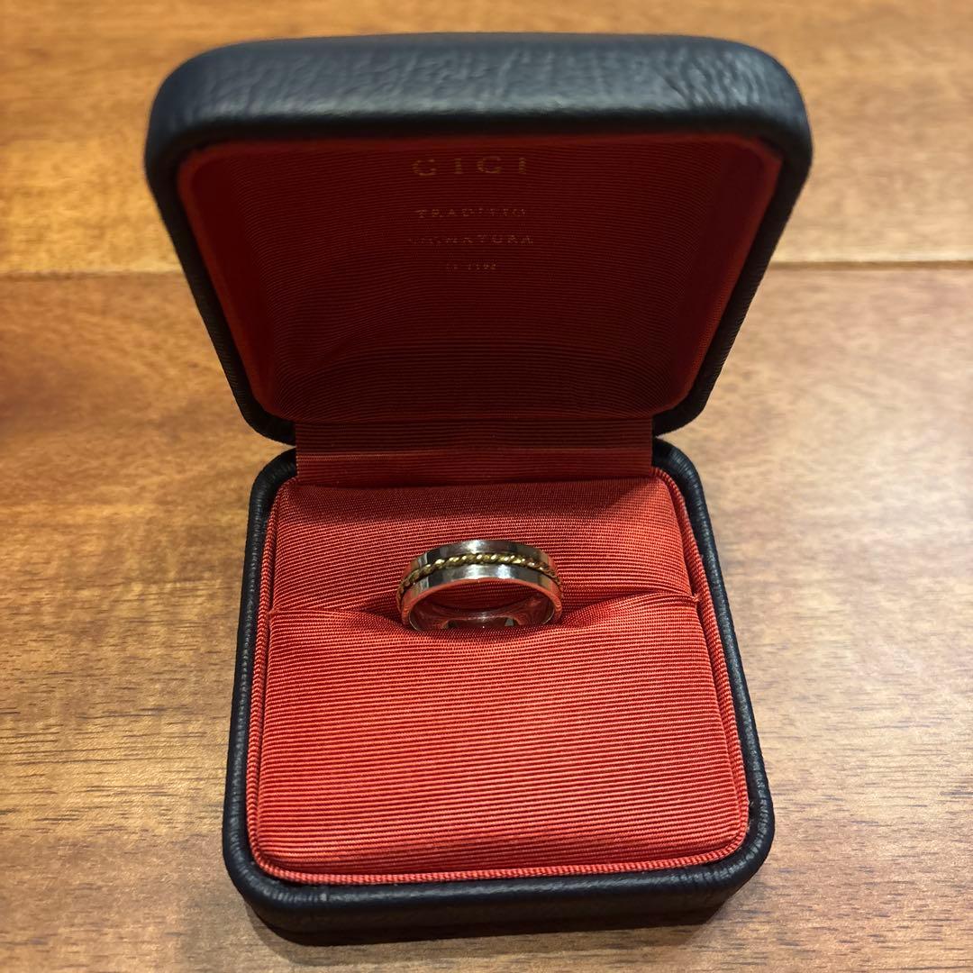 GIGI フレンチロープ　リング　シルバー18k 21号　コンビ