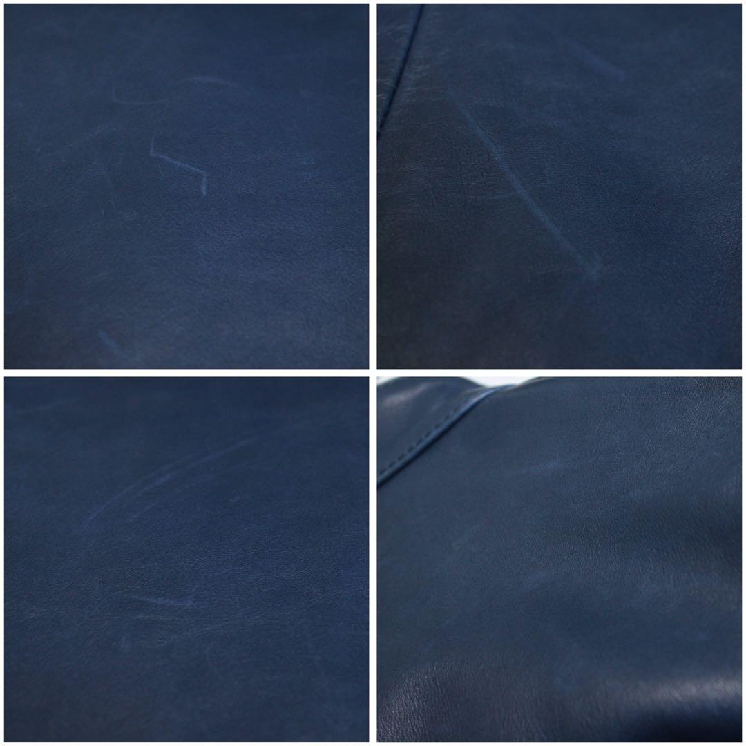 希少カラー ラウンジリザード シングルライダースジャケット 3 L ネイビー 紺