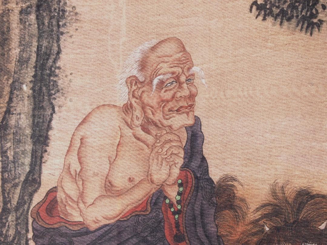 中国　唐時代　呉道子掛け軸　骨董品　肉筆保証 AK1099C11-3