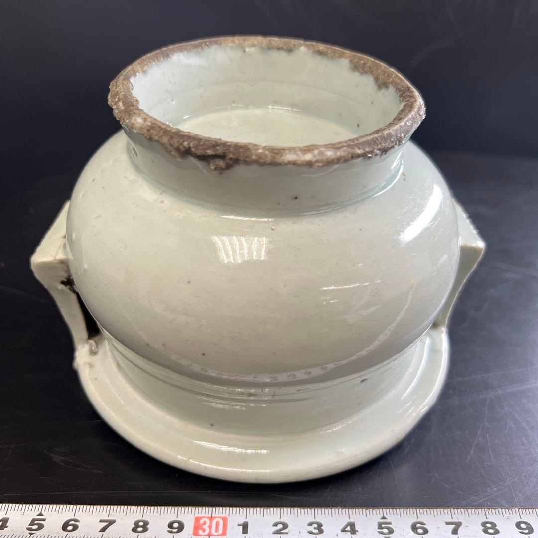 李朝白磁香炉　木箱付　高さ約16.5㎝　東Y7-0725⭐︎2F