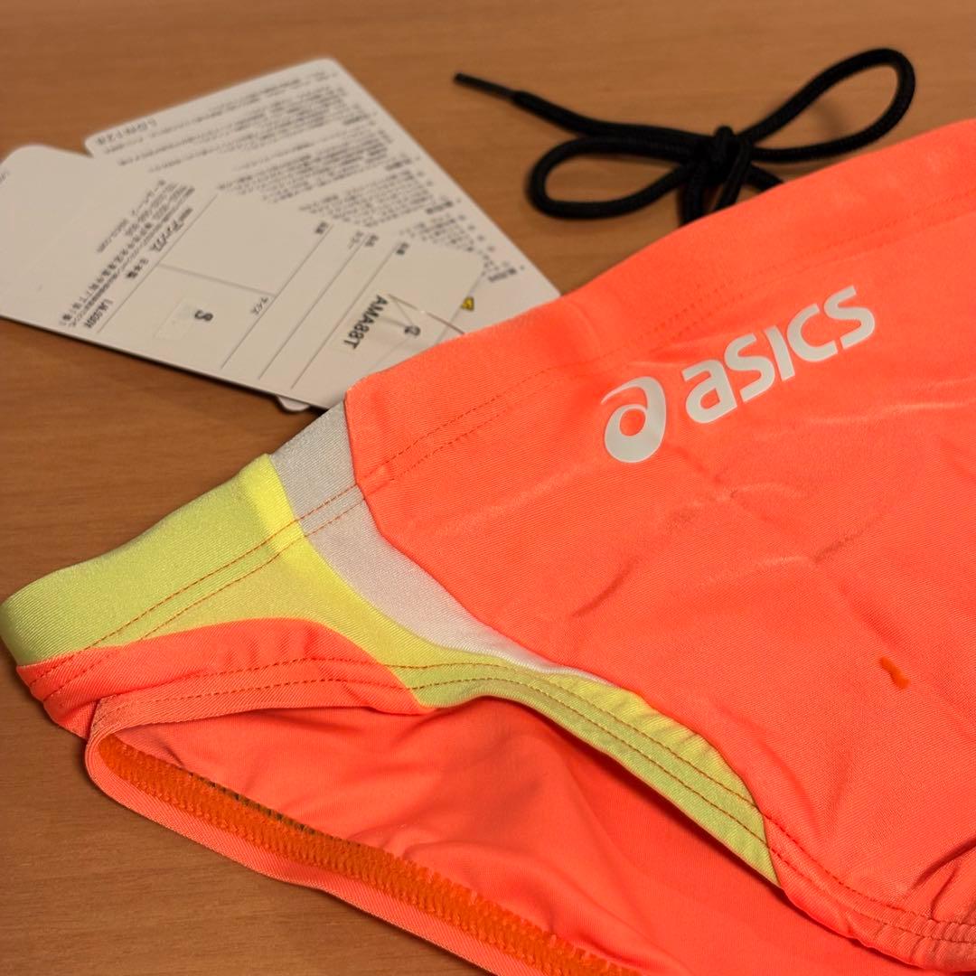 【新品】asics AMA88T 競パン オレンジ/黄 ハイドロCD 競泳水着