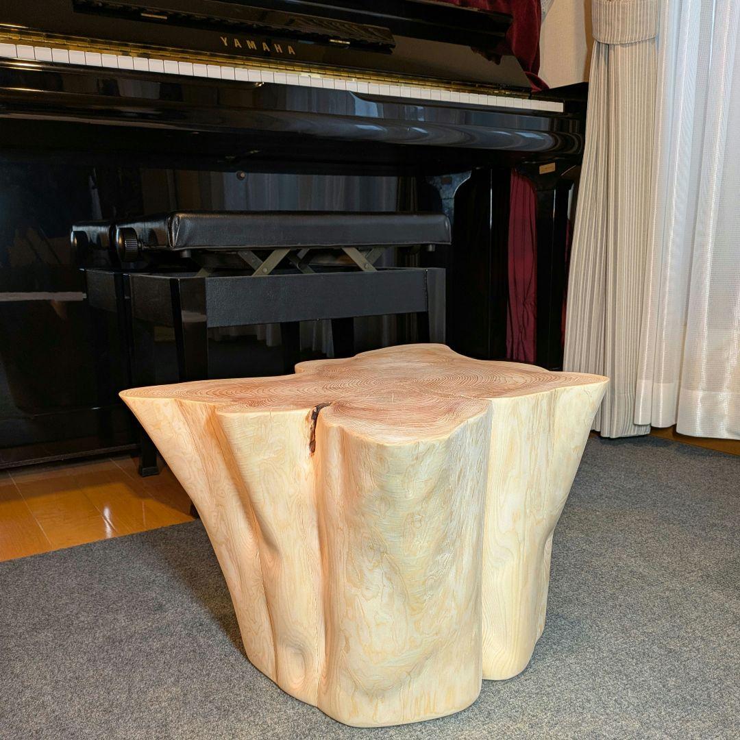 T　檜　切り株　椅子　スツール　テーブル　高さ約30.5㎝