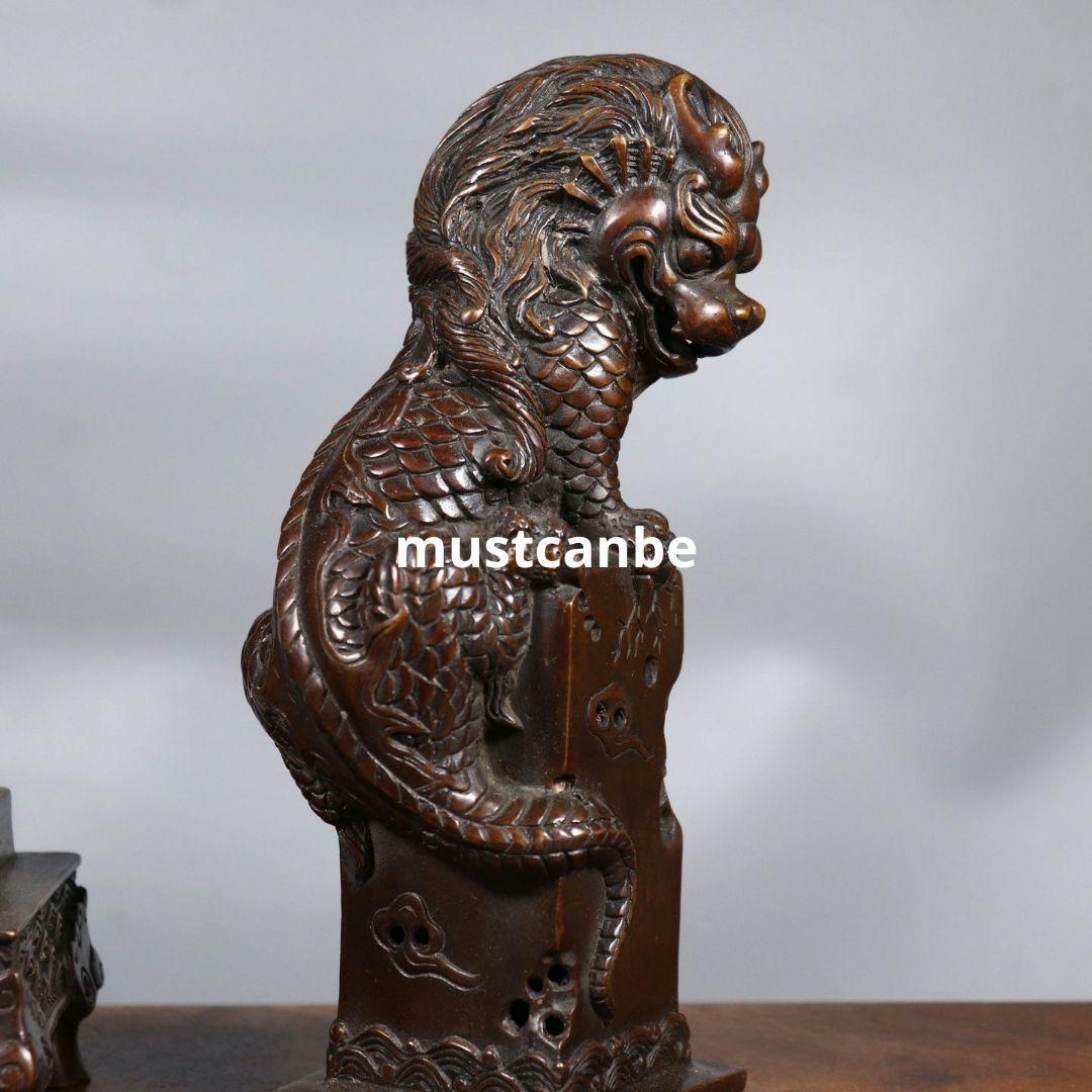 銅器 碧水獣香薫炉 香道具 書房 茶台客間 鎮宅辟邪 開運風水 招財 置物工芸品