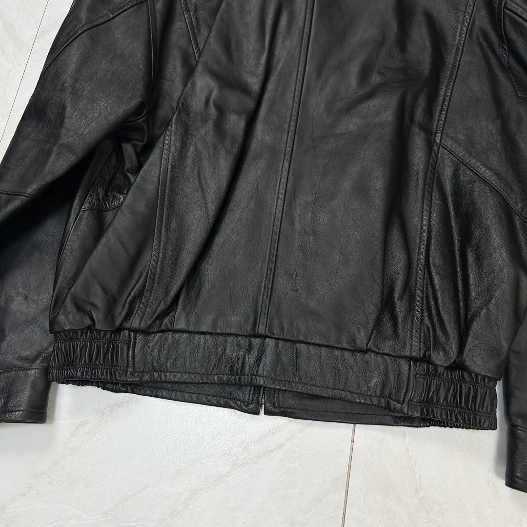 極美品 BALMAIN PARIS ラムレザー ジャケット L ブルゾン 黒